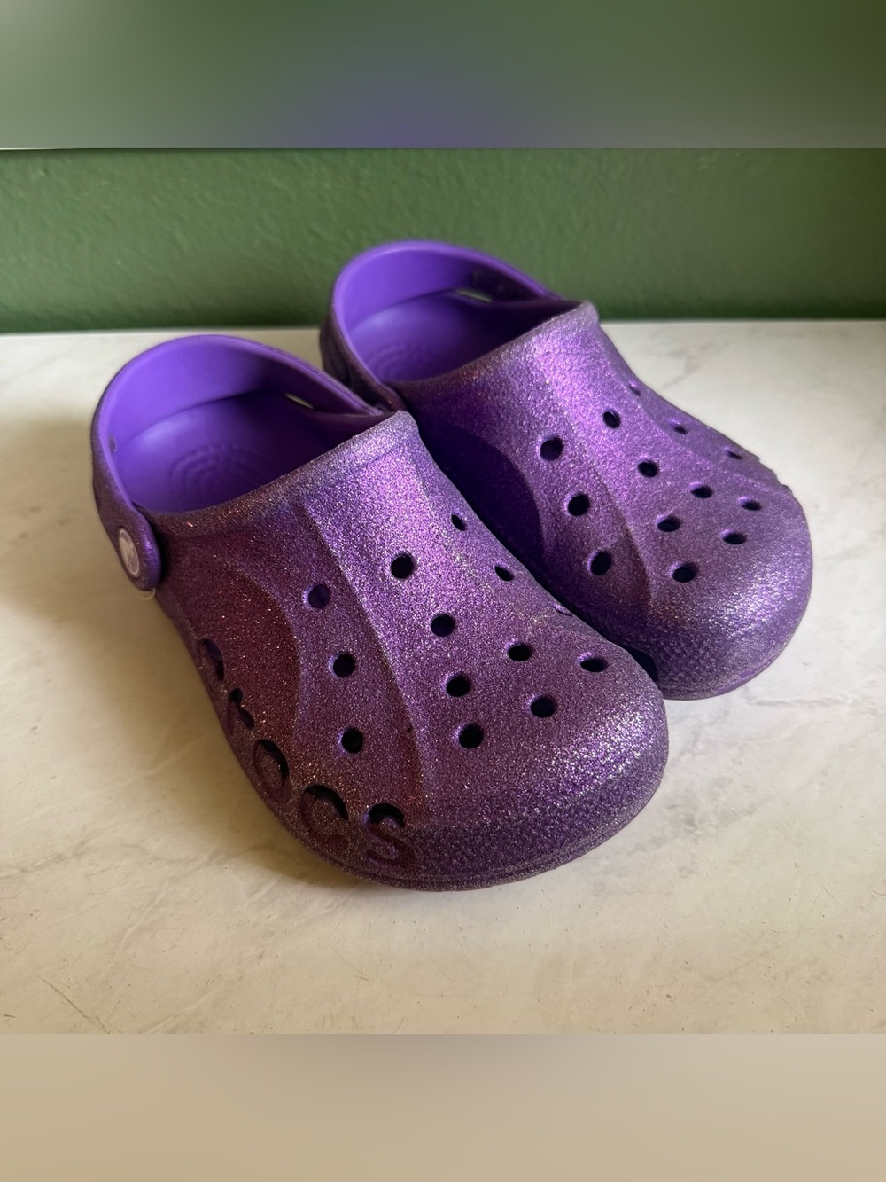 CROCS Kids Glitter Clogs in Purple